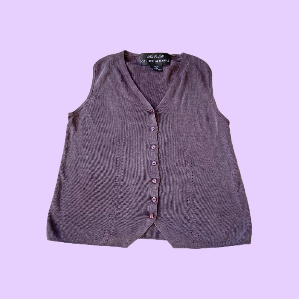 Vintage 90s Plum Purple Silk Sweater Vest 🔥